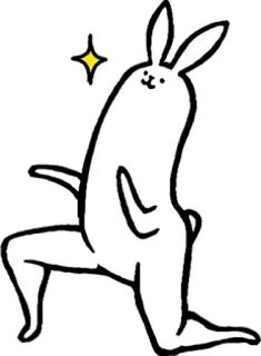 💃 f15791f8 кролик, заяц, животное, милый, персонаж, поза, блеск whatsapp sticker