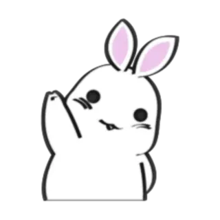👋 58aa55fc 兔子, 兔兔, 中指, 手势, 动物, 卡通 telegram sticker