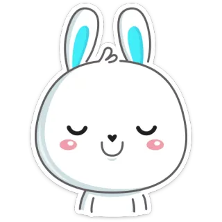 😌 68c96258 cartoon, cute, bunny, sticker, animal, rabbit telegram sticker