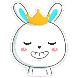 😬 7a30554e bunny, rabbit, crown, cute, sticker, animal telegram sticker