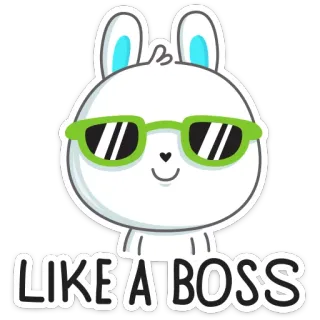 😎 fe181273 LIKE A BOSS bunny, rabbit, cool, glasses, boss, like a boss, cute, animal telegram sticker