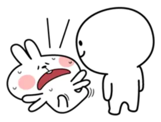 ♥️ 0ca15ca1 pianto, coniglio, cartone animato, sticker, arrabbiato, coniglietto telegram sticker