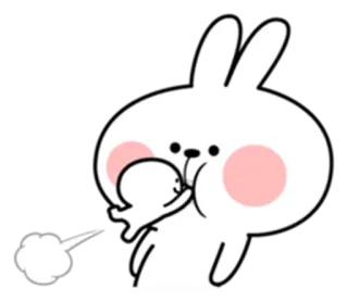 👋 1e4dc93f coniglio, cartone animato, soffiare, carino, divertente, animale, sticker telegram sticker