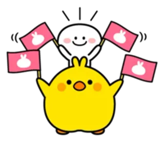 ♥️ 401f9bed carino, pollo, bandiera, cartone animato, animale telegram sticker