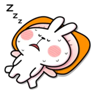💤 6b343631 coniglio, esausto, cartone animato, animale, stanco, sudore telegram sticker