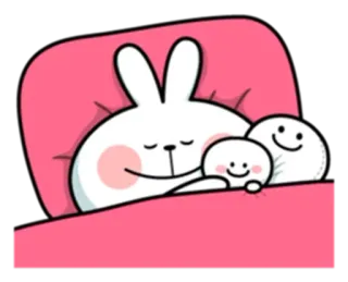 ♥️ b094b6de Cartone animato, Coniglio, Carino, Sonno, Animali, Kawaii, Personaggi dei cartoni animati telegram sticker