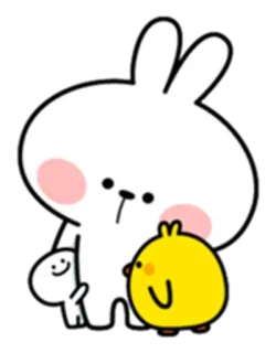 ♥️ cb749854 coniglio, coniglietto, pulcino, carino, animale, cartone animato telegram sticker
