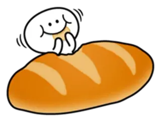🥖 e0c454ca cartone animato, pane, cibo, carino, personaggio, snack telegram sticker