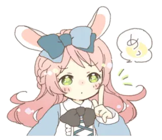 🐰 f434fc61 めっ аниме, милый, зайчик, девушка, каваий, мультфильм, манга whatsapp sticker