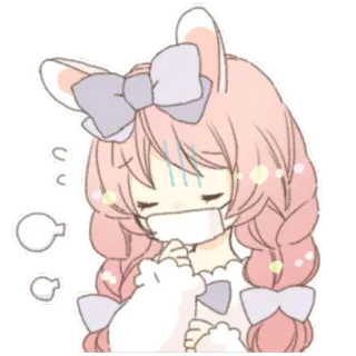 🤒 04819192 かわいい, アニメ, キャラクター, 可愛い, 漫画, 女の子, パステル, うさぎ telegram sticker