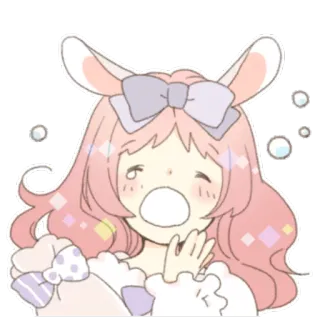 Rabbit ear girl Rosy Double Pack telegram stickers