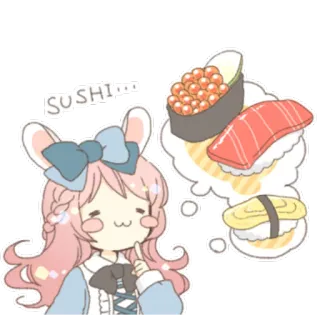 🍣 094cd0a2 SUSHI... 寿司, 食べ物, 漫画, かわいい, アニメ telegram sticker