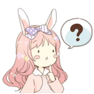 ❓ 5b54f981 うさぎ, 女の子, 質問, かわいい, カワイイ, アニメ telegram sticker