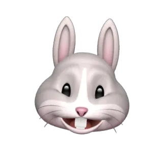 🐰 c24c9b64 lapin, lapinou, animal, mignon, emoji, visage whatsapp sticker