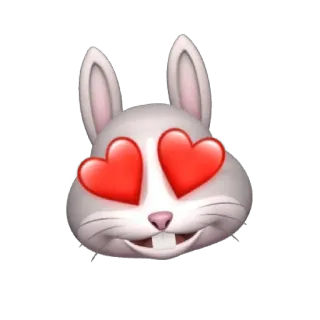 🐰 d9990f42 lapin, emoji, amour, coeurs, mignon whatsapp sticker