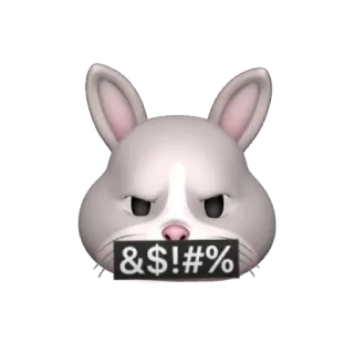 🐰 e89268f1 &$!#% lapin, emoji, jurons, colère, offensant, censuré whatsapp sticker