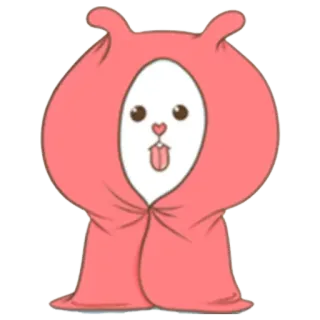 😝 6dbfd3b7 coelho, animal, fofo, capuz, língua whatsapp sticker