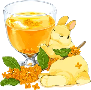 🐰 09015c20 bunny, rabbit, drink, flower, cute, animal telegram sticker