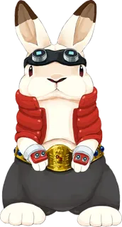 🐰 0b676964 rabbit, animal, character, cartoon, bunny, goggles, red, white telegram sticker