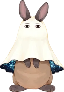 🐰 1725e23e rabbit, bunny, sheet, ghost, cute, animal, costume telegram sticker