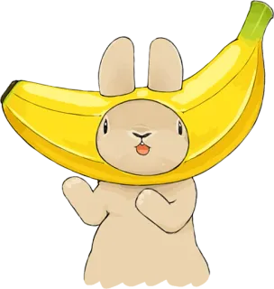 🐰 70bbb0d3 bunny, rabbit, banana, animal, cartoon, funny, cute telegram sticker