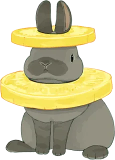 🐰 b0b24100 rabbit, animal, cute, pineapple, funny, cartoon telegram sticker