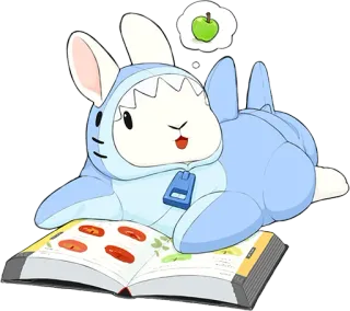 🐰 c311ecd6 bunny, rabbit, shark, apple, cute, animal, book, vegetables telegram sticker