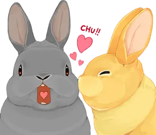🐰 c7431bfc CHU!! rabbit, kiss, love, cute, animal, bunny telegram sticker