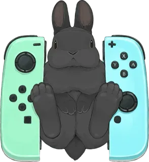 🐰 c7ea4876 bunny, rabbit, video game controller, pastel, cute, animal telegram sticker