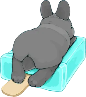 🐰 cc485977 dog, french bulldog, ice cream, popsicle, summer, cute, cartoon telegram sticker