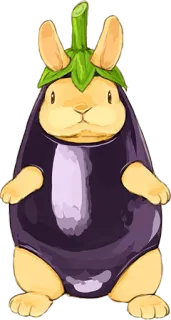 🐰 d823e0b2 eggplant, bunny, vegetable, animal, costume, cute telegram sticker