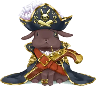 🐰 dbdbbdf5 bunny, rabbit, pirate, costume, animal, cartoon, cute telegram sticker