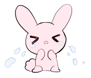 😭 54d27d25 กระต่าย, ร้องไห้, น้ำตา, เศร้า, คาวาอิ, น่ารัก telegram sticker