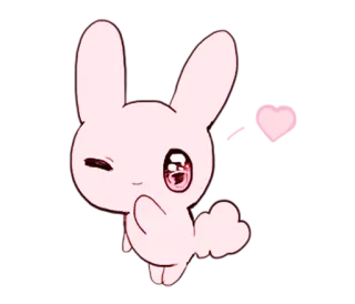 😉 a19521f2 กระต่าย, คาวาอิ, สีชมพู, น่ารัก, การ์ตูน, อนิเมะ telegram sticker