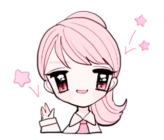 👋 ab1455cc สาวอนิเมะ, จิบิ, น่ารัก, การ์ตูน, คาวาอิ, สีชมพู telegram sticker