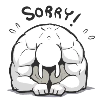 π 1f9cbb23 SORRY! apology, sorry, cartoon, white, repent telegram sticker