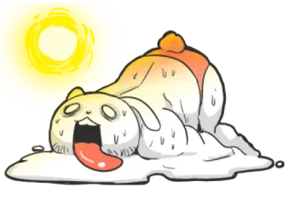 β 2cb04429 sweaty, exhausted, bunny, melting, heat, sun telegram sticker