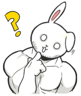 β 8c0eb124 bunny, rabbit, muscle, thinking, question, animal, mammal telegram sticker