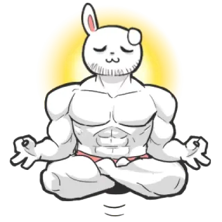 π« a2de6ace rabbit, fitness, yoga, meditation, animal telegram sticker