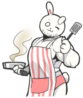 π₯ bff9fef2 bunny, rabbit, chef, cooking, apron, cute telegram sticker