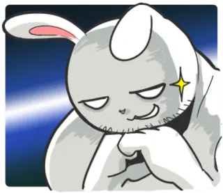 π e8c32d56 rabbit, animal, cartoon, sparkle, muscular telegram sticker