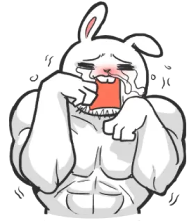 π edb74d90 crying, rabbit, muscle, sad, tears telegram sticker