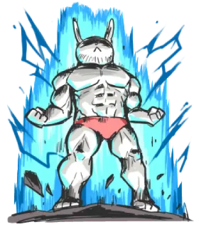 β‘ f38f1f45 rabbit, muscular, animal, illustration, cartoon telegram sticker