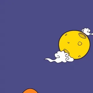 🚀 9158d774 moon, clouds, night, yellow, sky, cartoon whatsapp sticker