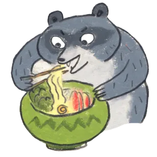🍜 0bcec500 guaxinim, animal, ramen, macarrão, comida, desenho animado telegram sticker