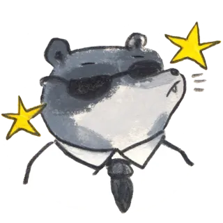 😎 56060da3 animal, urso, óculos de sol, desenho animado, gravata, chefe, swag telegram sticker