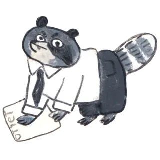 📄 7af5388f offer guaxinim, negócios, oferta, terno, animal, desenho animado, gravata, escritório telegram sticker