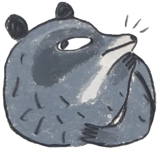 🤔 dfab89c2 urso, animal, desenho animado, bravo, ilustração, cinza telegram sticker