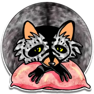 😴 0388f803 binatang, bantal, imut, mengantuk, istirahat, ilustrasi whatsapp sticker