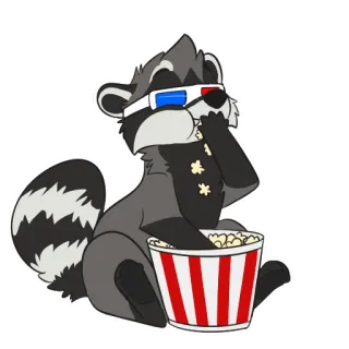 🍿 1673cc32 procione, popcorn, 3D, film, guardare, cinema telegram sticker